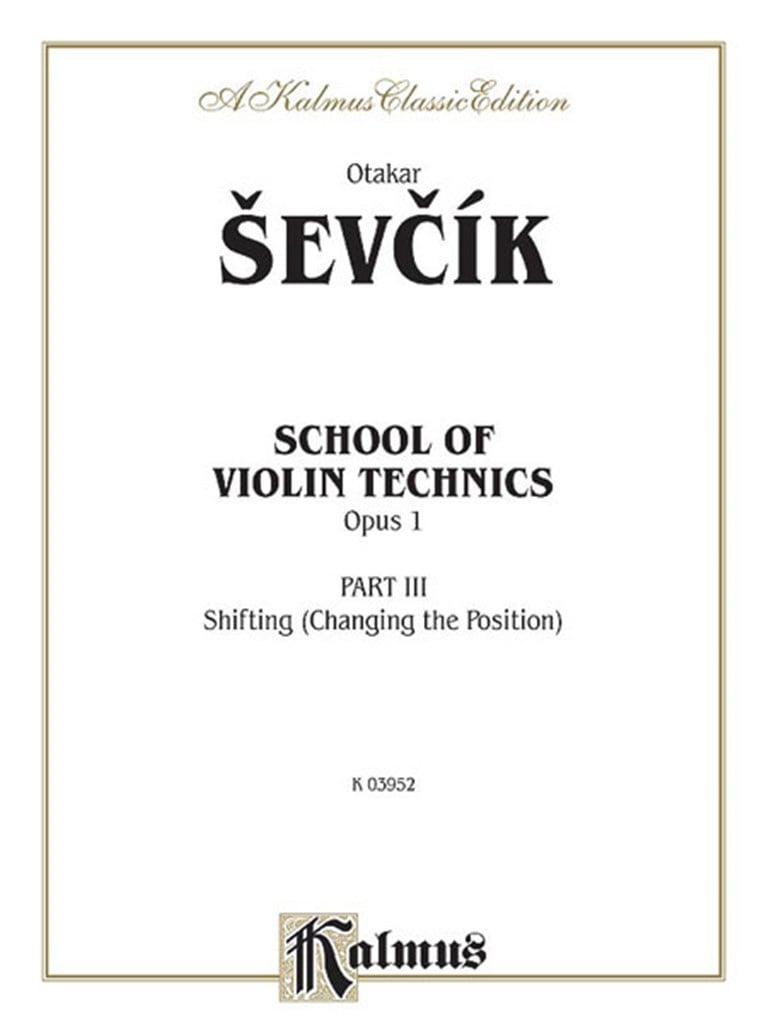 School of Violin Technics, Op. 1, Volume III